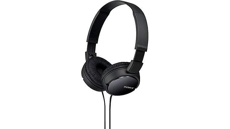 imagem de um headphone com fio da Sony na cor preta