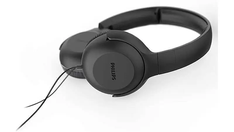 imagem de um headphone com fio Philips na cor preta
