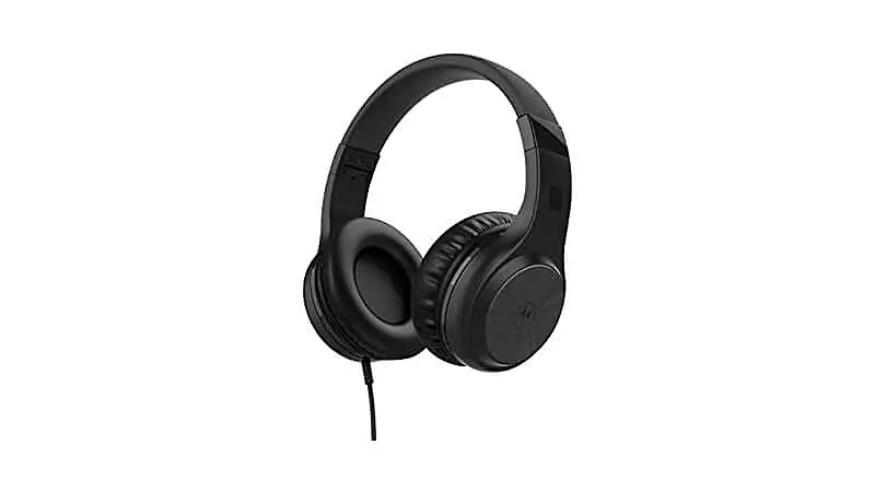 imagem de um headphone com fio Motorola Moto XT120 na cor preta