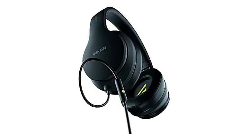 imagem de um headphone com fio WAAW By Alok na cor preta e verde