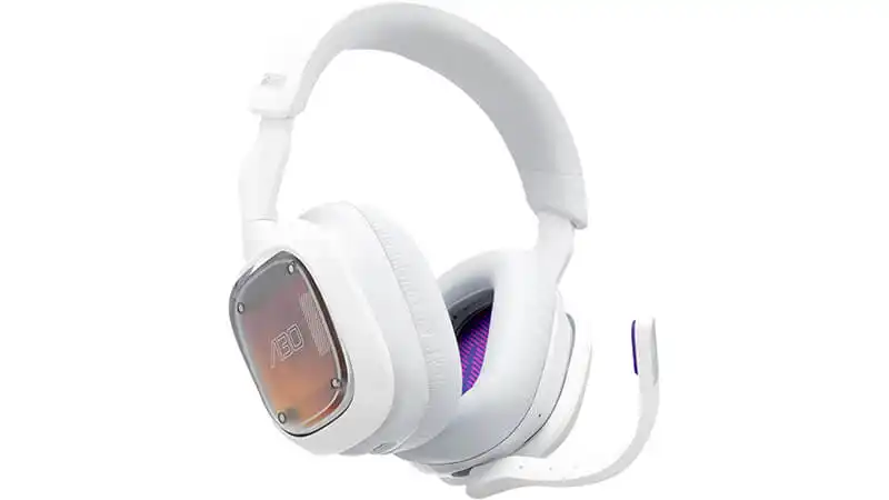 imagem que mostra o headset sem fio Astro Gaming A30 ao lado do seu receptor USB