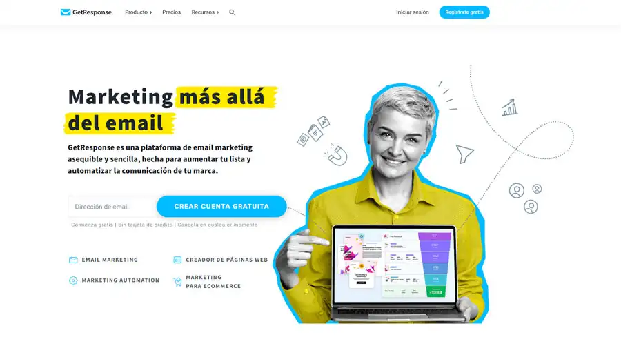 Getresponse homepage