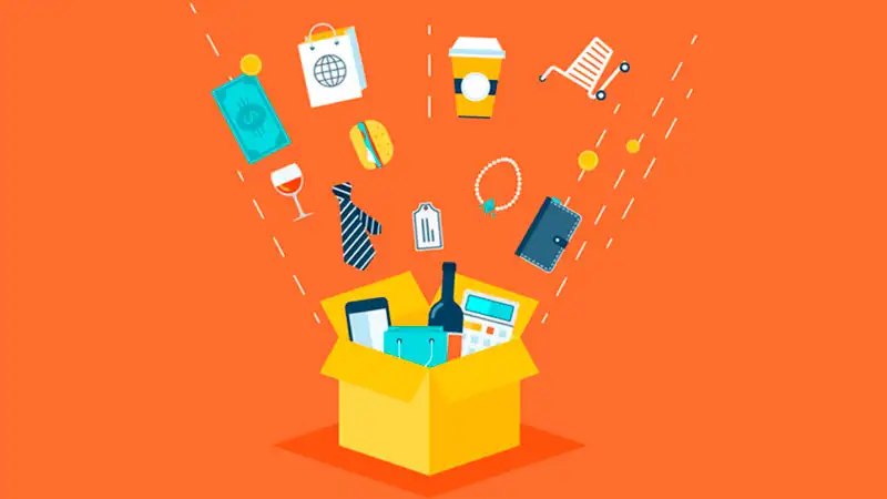 Imagem vetorizada de trabalho home office com revenda de produtos