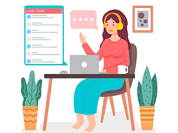 Imagem vetorizada de uma pessoa trabalhando como suporte home office