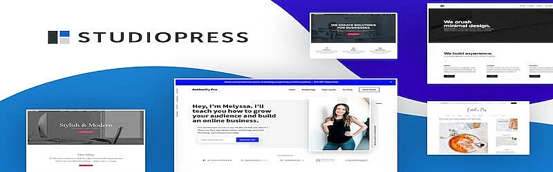 THe image shows StudioPress page with layout screens