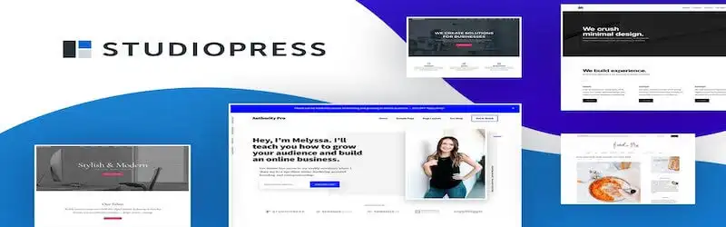 THe image shows StudioPress page with layout screens