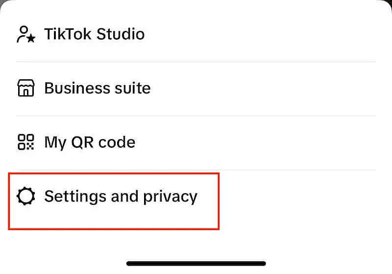 TikTok settings