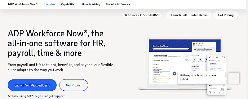 ADP Workforce Now website