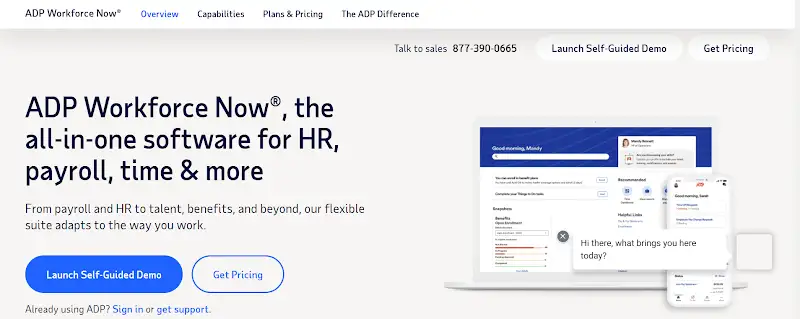 Payroll management tools - ADP ADP Workforce Now website
