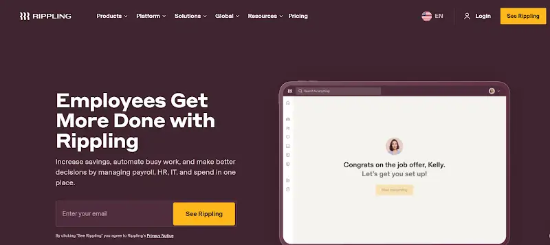 Payroll management tools - Rippling Rippling website