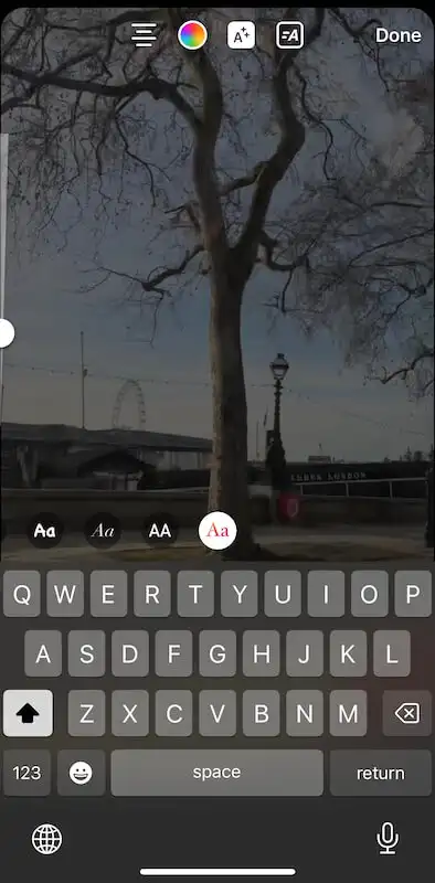 Add text to reels page