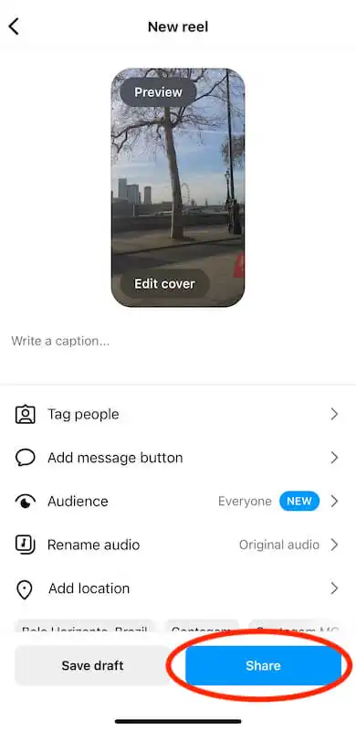 Share reels page