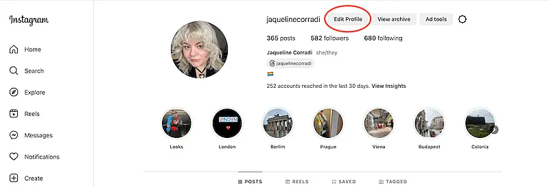 Jaqueline Corradi Instagram profile