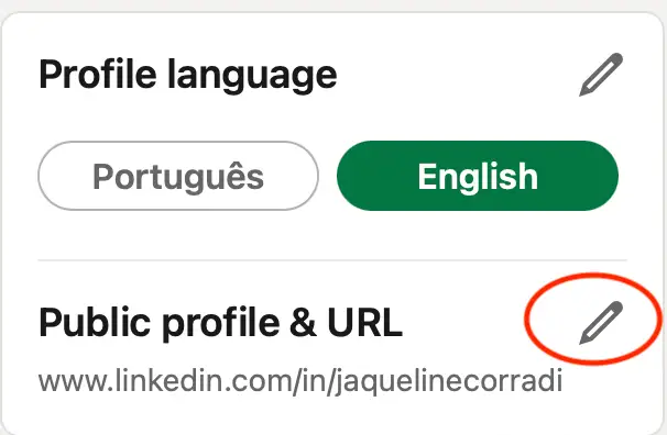 LikedIn Profile menu