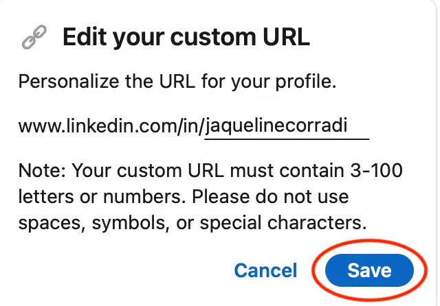 Edit your custom URL menu section