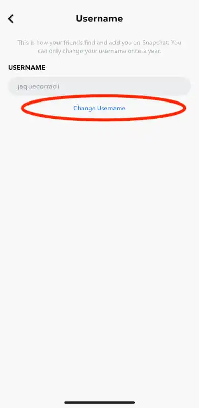 Change username page