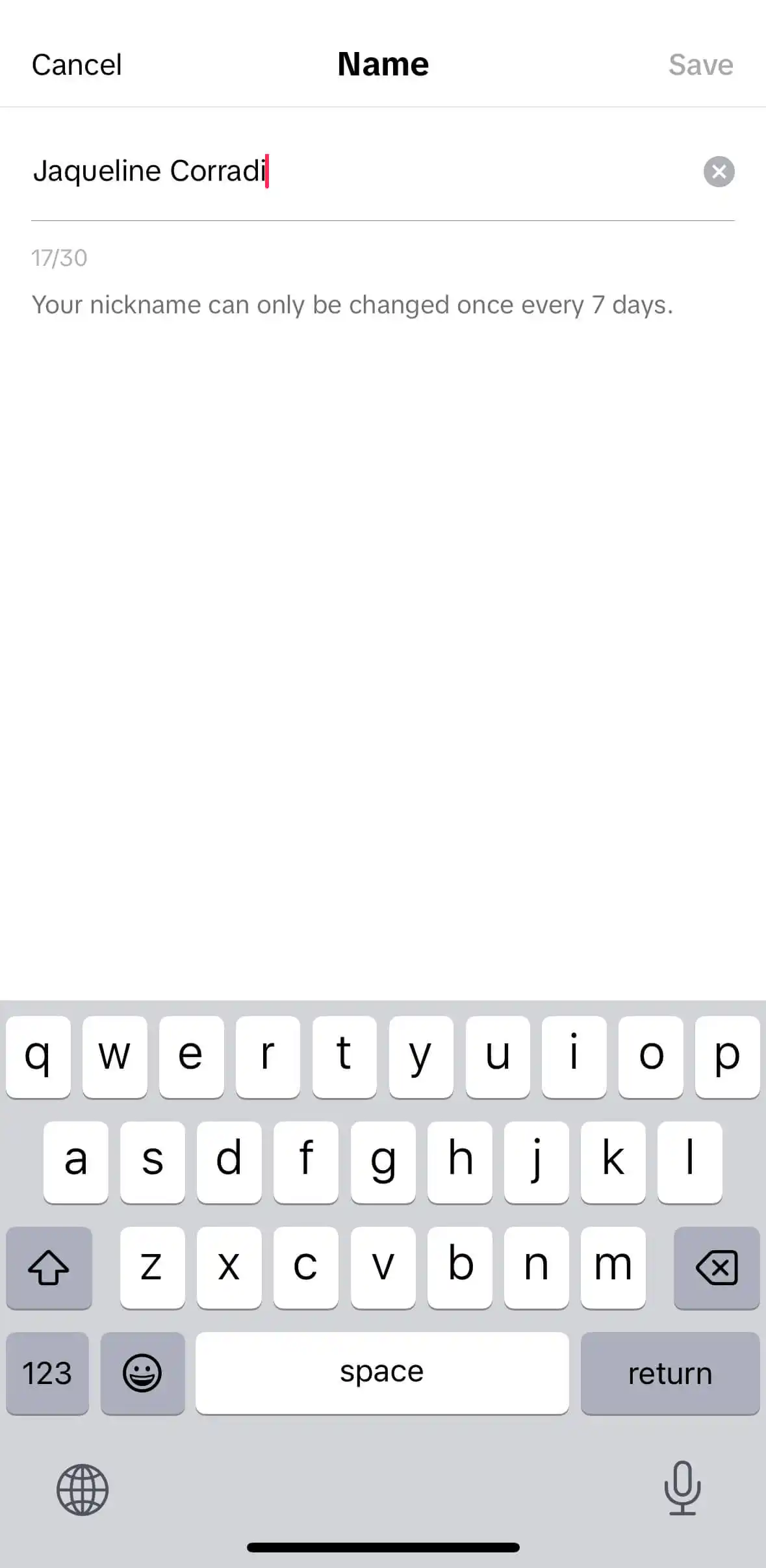 Change name TikTok page
