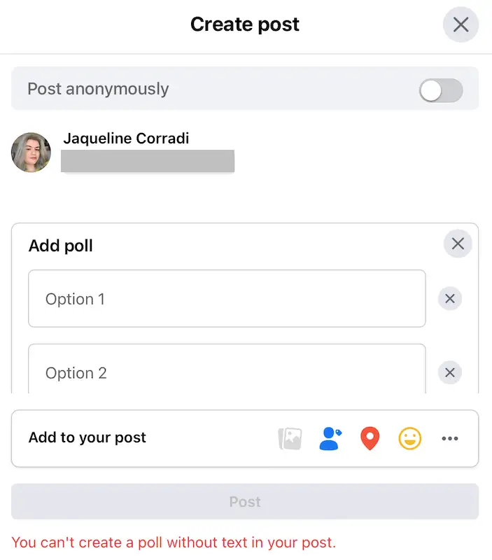 How to create a poll on Facebook - create post Facebook Poll