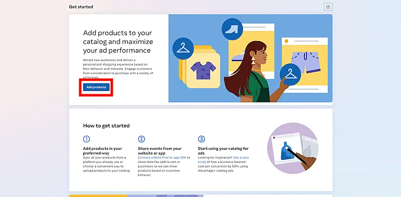 Facebook Commerce Manager page