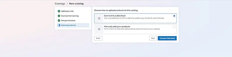 Upload catalog page