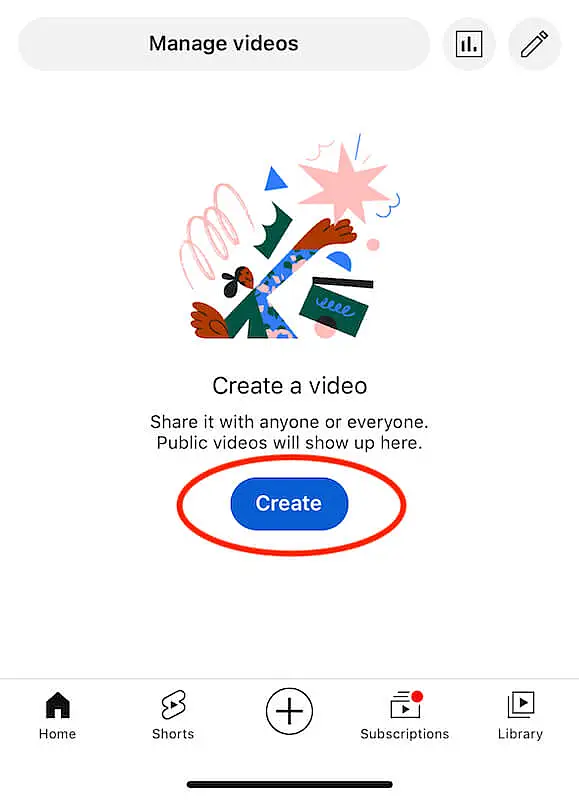 YouTube create a video page