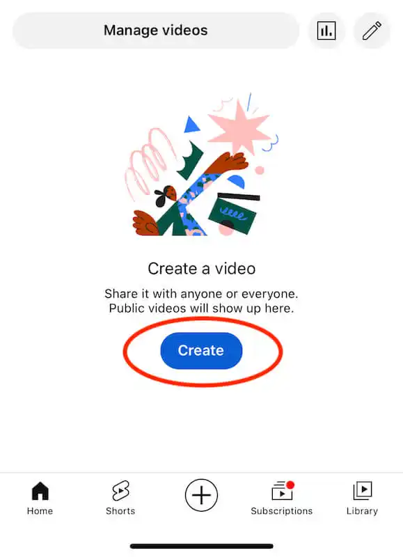 YouTube create a video page