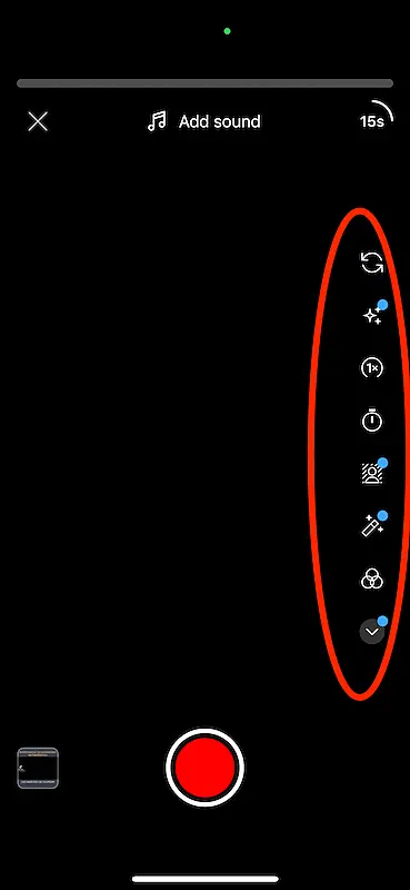 YouTube Shorts recording page