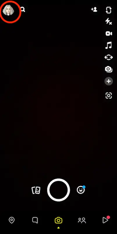 Snapchat page in black