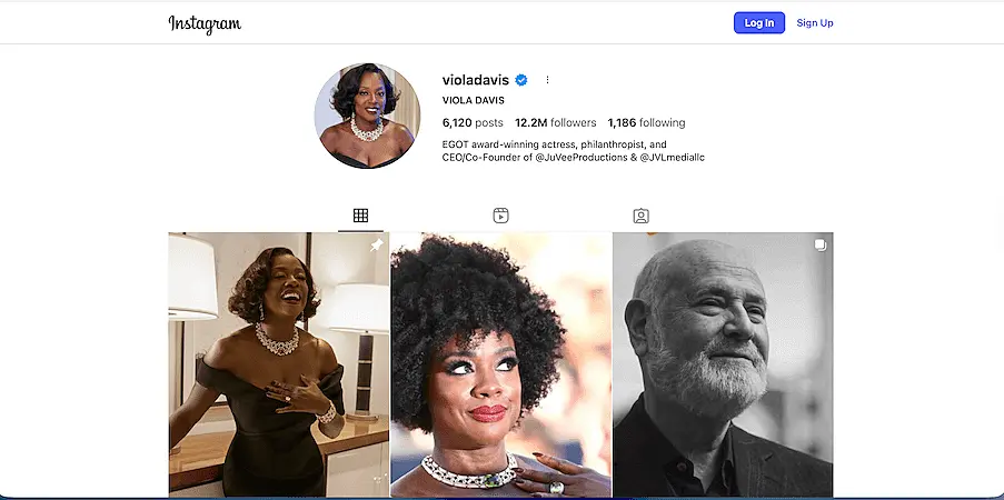 Viola Davis Instagram profile