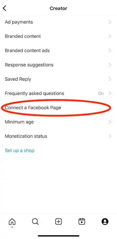 Instagram Creator page