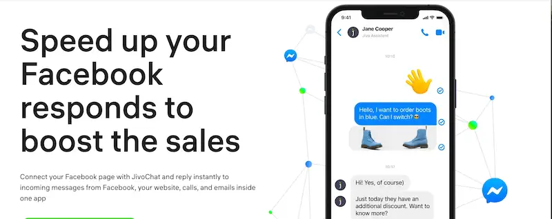 JivoChat feature for Facebook page