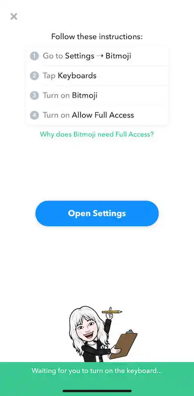 Bitmoji instructions to add Bitmoji keyboard