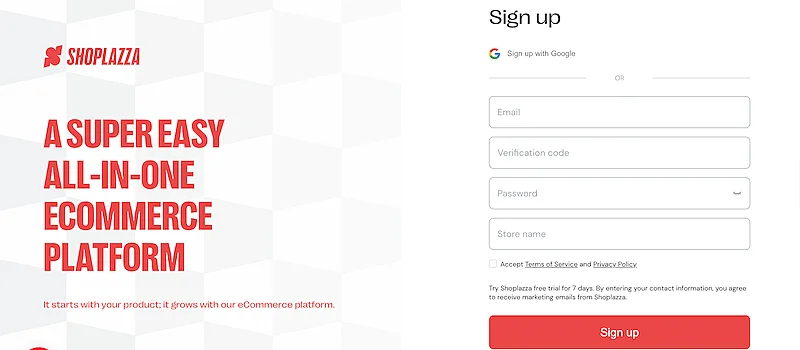Shoplazza website