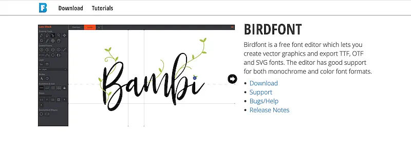 Birdfont home page