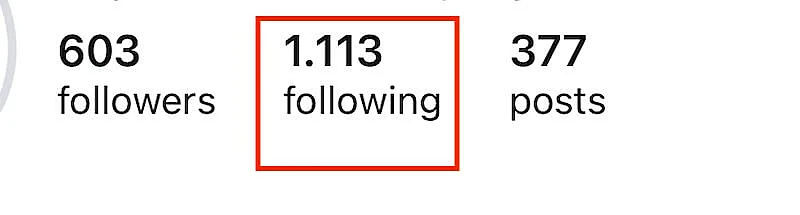 Instagram profile menu