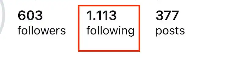Instagram profile menu