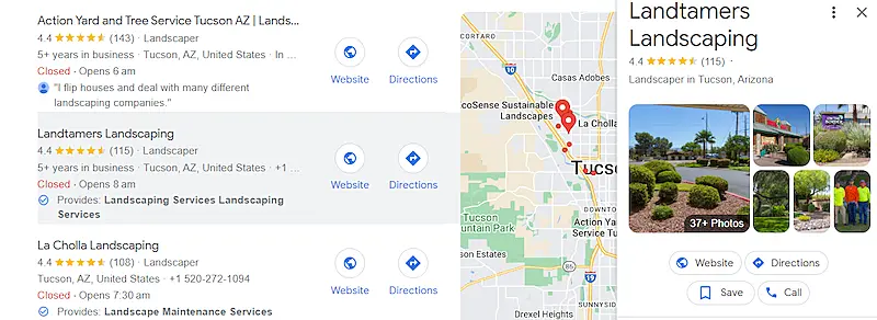 Google Maps page