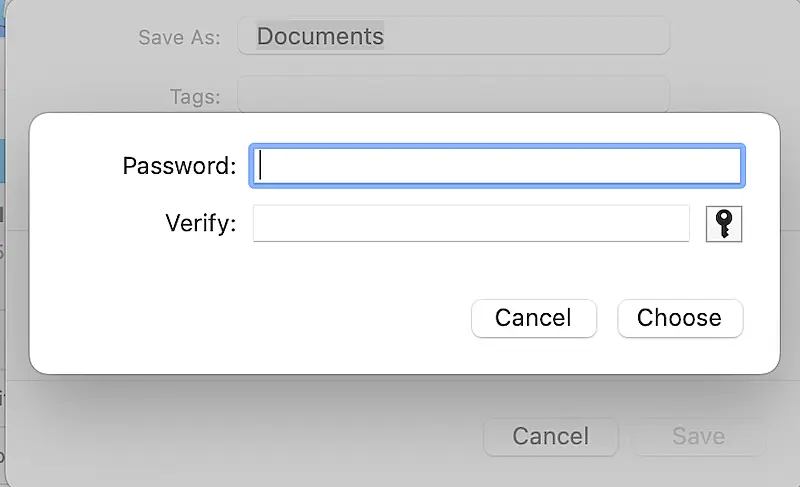 Set up password page