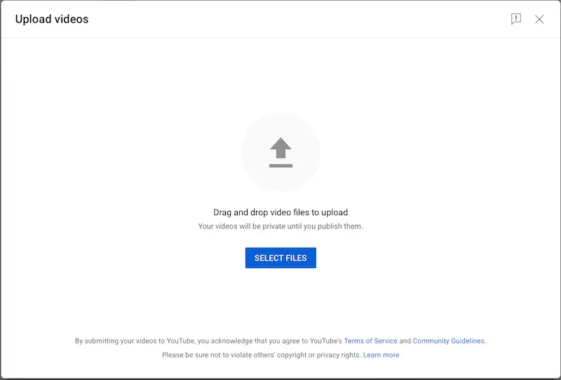 Youtube select files page