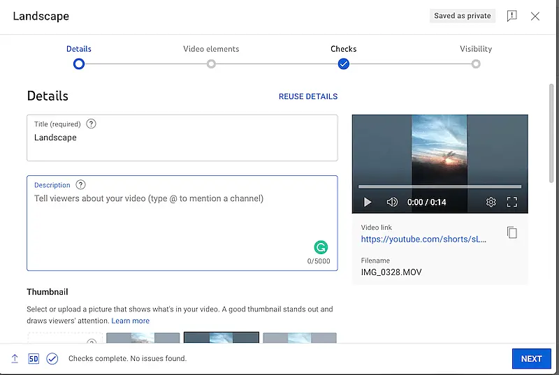 Youtube video edition page