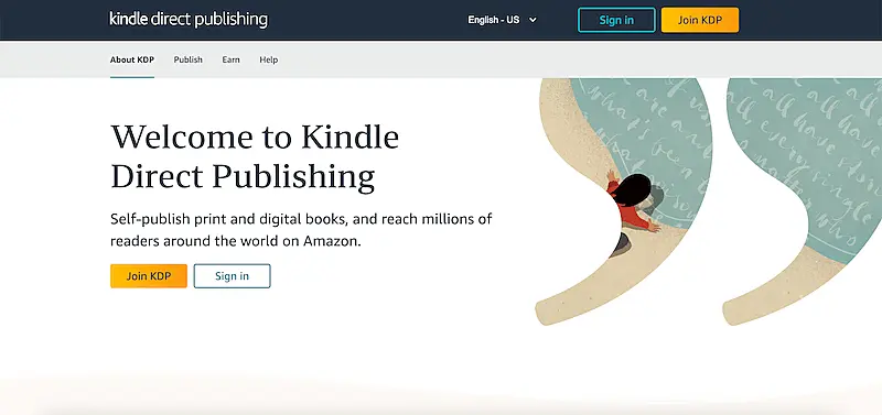 Kindle Direct Publishing home page