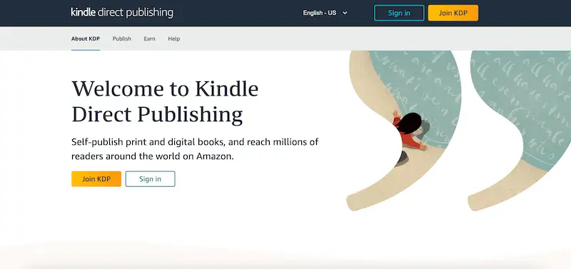 How to publish an ebook - Amazon Kindle Direct Publishing home page