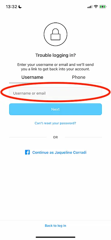 Troubling logging in Instagram page