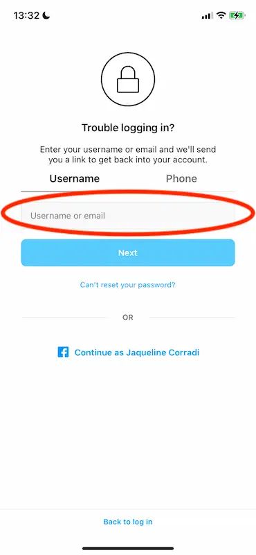 Troubling logging in Instagram page