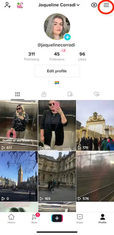 How to repost on TikTok -profile page TikTok profile page