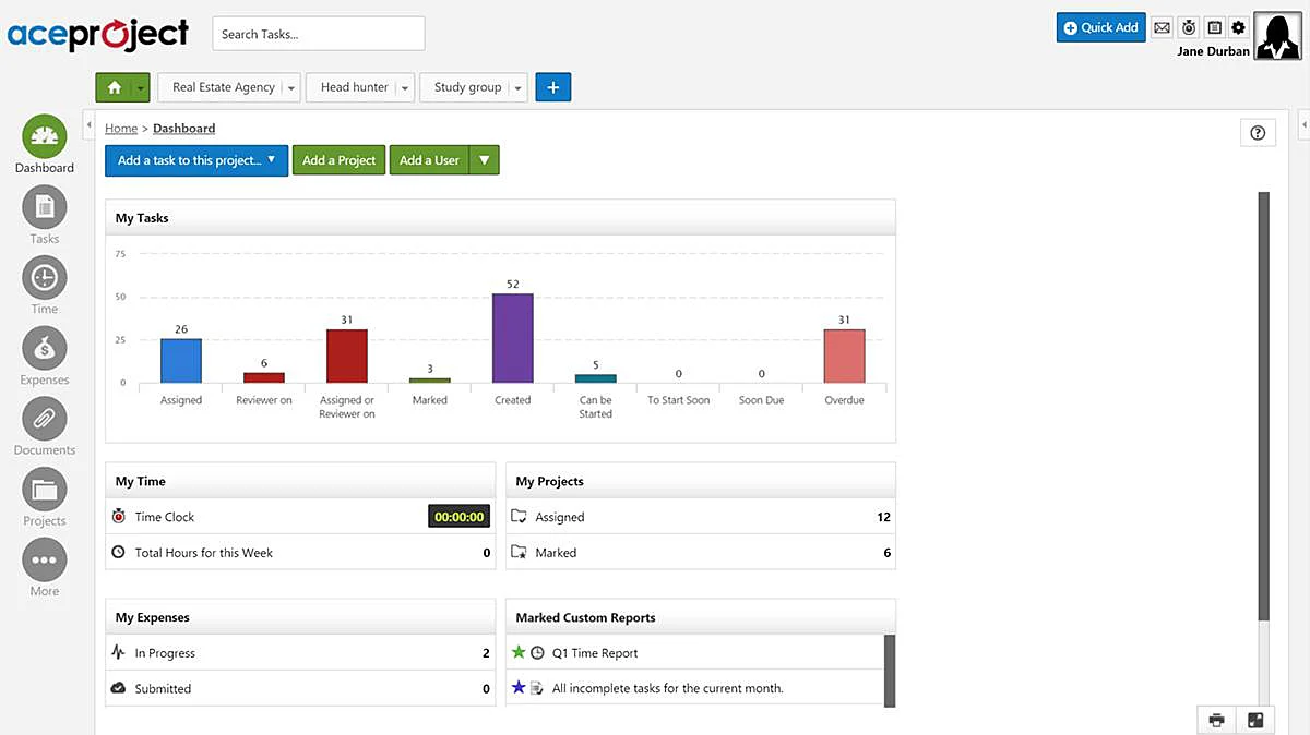 AceProject Dashboard
