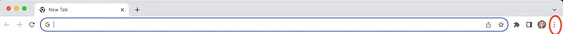Google Chrome superior menu bar