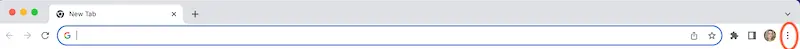 Google Chrome superior menu bar