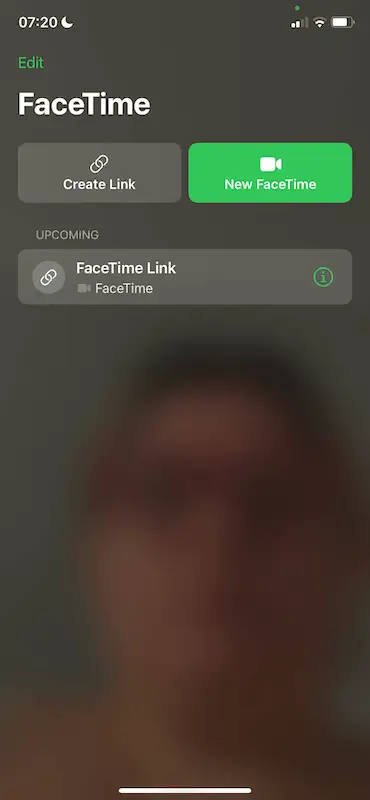 Facetime call screen