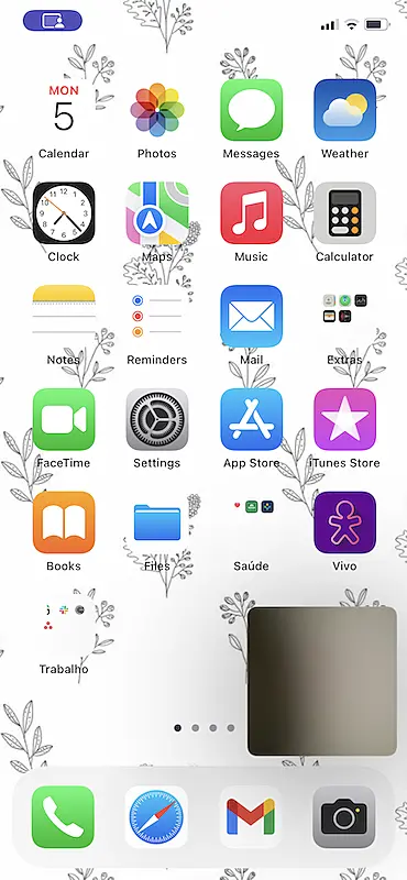 iPhone screen showing the FaceTime screen miniminized